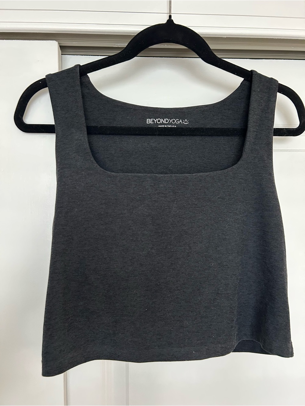 Beyond Yoga Charcoal Square-Neck Crop Tank